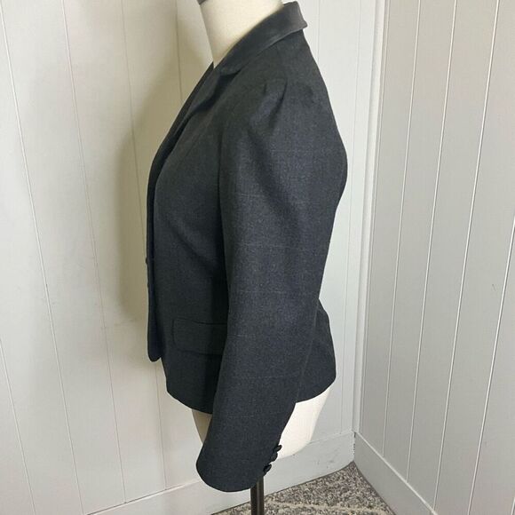 Vintage 80s Cassidy Women’s Size 8 Wool Blend Acetate Grey Boxy Blazer J… - Picture 9 of 14